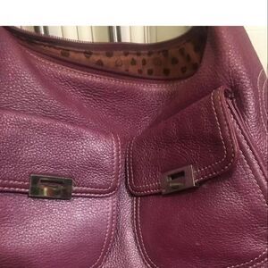 LOVECAT PARIS DARK PINK/ Fuchsia LEATHER HANDBAG. Was $208.00